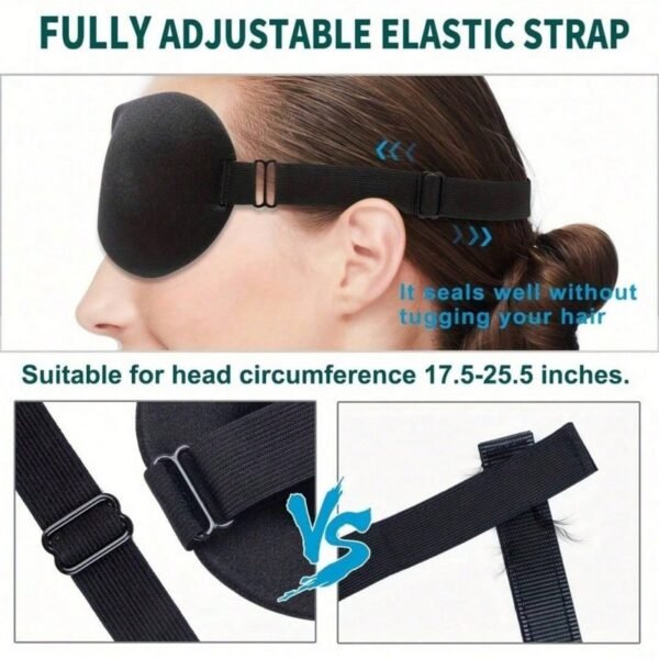 Black Eye Mask for Sleeping: 3D Deep Contour Design,good light blocking performance, Soft & Comfortable for Naps, Travel, and - Image 5